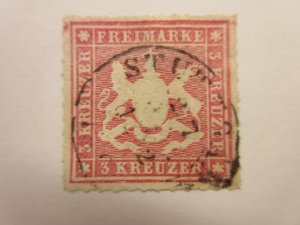 German States WURTTEMBERG Scott 42 XF++ USED Lot11.2 Cat $3.25