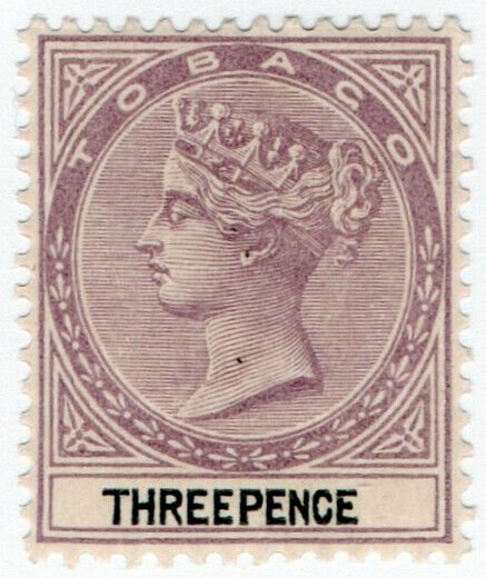 (I.B) Tobago Revenue : Duty Stamp 3d (1890)