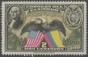 Ecuador, stamp, Scott#c57, mint, hinged, 2, cents, Washington/Flag,