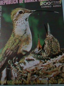 ​EQUARTORIAL GUINEA- LOVELY BIRD FAMILY CTO -IMPERF-S/S VF-FANCY CANCEL