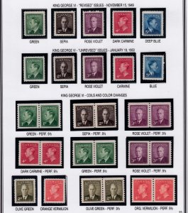 CANADA MNH MH COLLECTION OF KGV1 COILS,PEACE ISSUE,COMPLETE BACK OF THE BOOK
