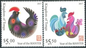 2017 Tonga 2114-2115 Chinese calendar - Year of the Rooster 13,00 €