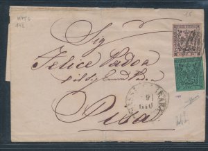 1852 Modena, N° 1 And 2 Su Envelope For Pisa, Vouchers/ Great Margins, Signed