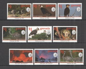 A0709 1995 Grenada Fauna Wild Animals Birds Celebrate The Wild Set Mnh