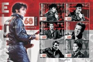 Mustique 2008  - Elvis Presley - Sheet of 6 Stamps - MNH