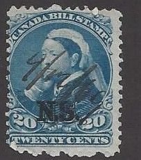 Canada, Nova Scotia #NSB12 used, Federal Bill Stamp, Queen Victoria, issued 1868