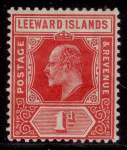 LEEWARD ISLANDS EDVII SG38, 1d bright red, LH MINT. Cat £16.