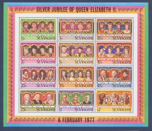 ST VINCENT - Scott 494a   - MNH S/S - QEII Silver Anniversary 1977