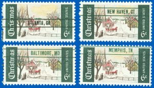 Scott #1384 Singles w/ 4 Pre-Cancels, Baltimore, New Haven, Memphis Atlanta (SK)