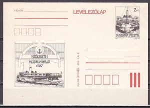 Hungary, 1987 issue. Passenger Boat Postal Card. ^