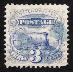 Well Centered Used 1869 3c Mail Train Pictorial Stamp, Scott #114