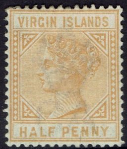 BRITISH VIRGIN ISLANDS 1883 QV ½D YELLOW