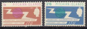 Pitcairn Island -1965 ITU Sc# 52/53 - MNH (584)