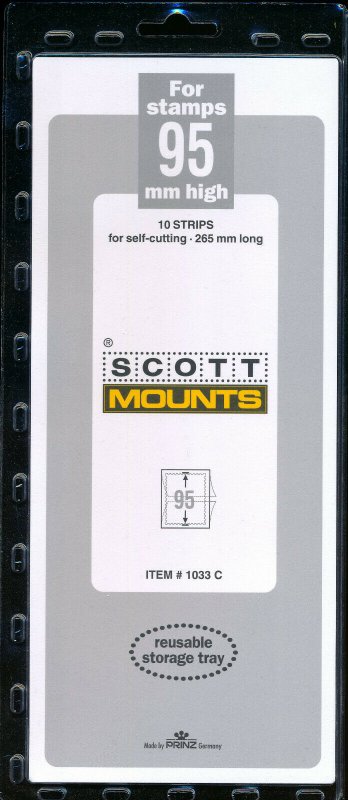 Prinz Scott Stamp Mount 95/265 CLEAR Background Pack of 10