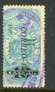 Nicaragua 1908 Bluefields 10¢ READING DOWN VFU K888 ⭐☀⭐☀⭐