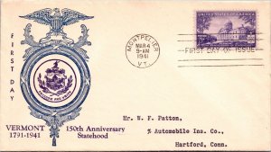 FDC 1941 SC #903 Freedom & Unity  - Montpelier, VT - Single - F63574