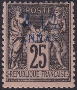 French Offices Zanzibar 1894 Sc 5 MLH* large top thinning