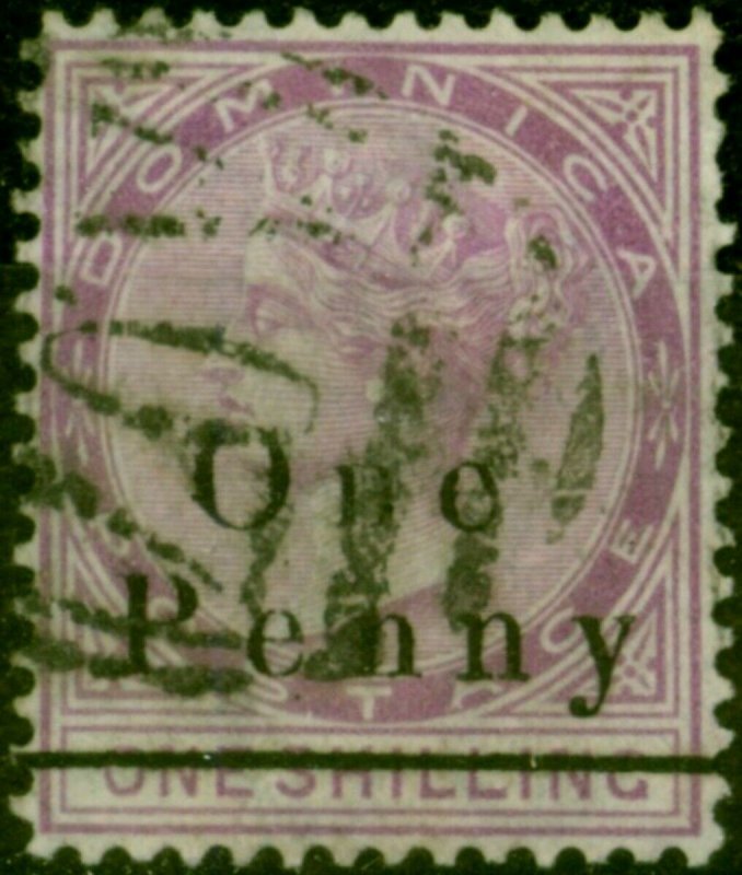 Dominica 1886 1d on 1s Magenta SG19 Fine Used