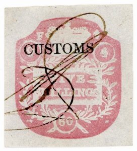 (I.B) QV Revenue : Customs Duty 5/- (die F)