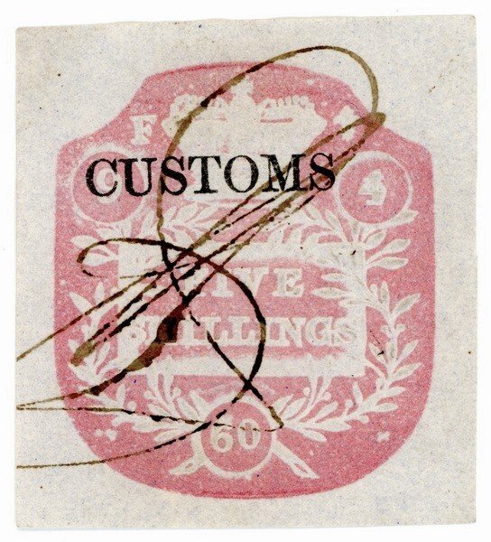 (I.B) QV Revenue : Customs Duty 5/- (die F)
