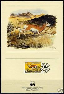 WORLD WILDLIFE FUND SENEGAL GAZELLE 1986  PROOF CARD