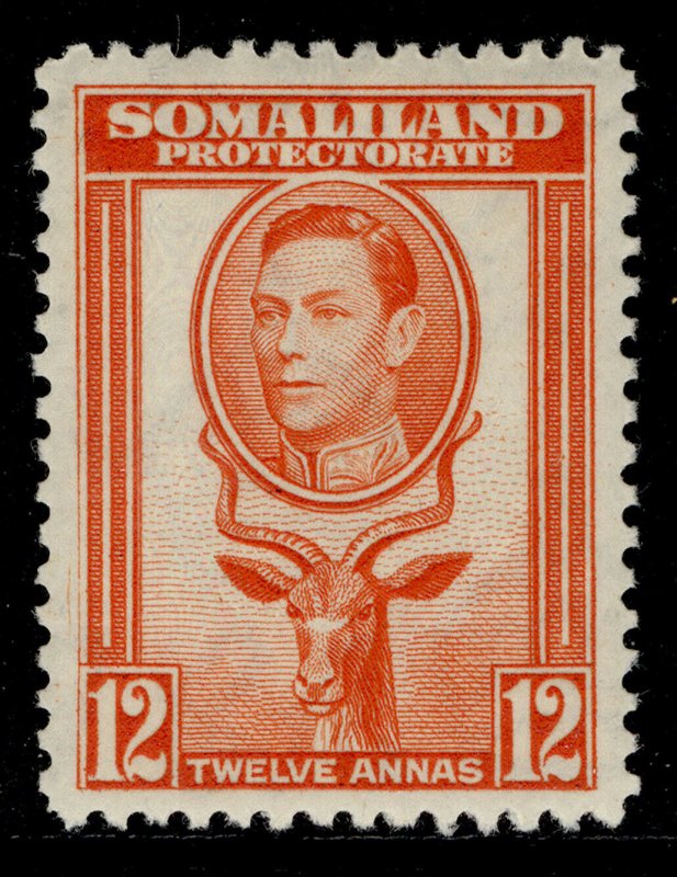 SOMALILAND PROTECTORATE GVI SG100, 12 red-orange, M MINT. 