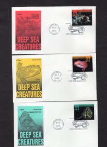 3439-3443 Deep Sea Creatures, set/5 FDC Artmaster