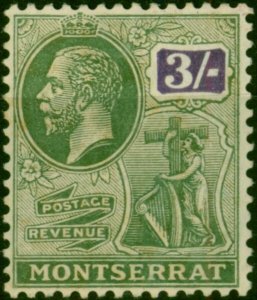 Montserrat 1922 3s Green & Violet SG81 Fine & Fresh LMM