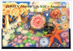 Jersey Sc 1462 2010 £3 Sea Anemones stamp sheet used