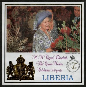 Liberia 1999 - Queens Mother 100 Years - Souvenir Stamp Sheet Scott #1476 - MNH