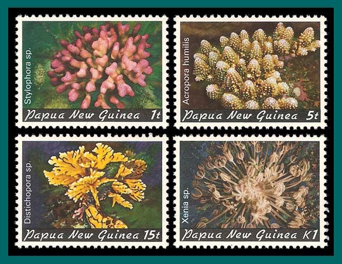 Papua New Guinea 1982 Corals , MNH  566-569,SG438-SG450