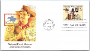 U.S. CACHETED FIRST DAY COVER NATIONAL POSTAL MUSEUM PONY EXPRESS 1993