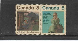 CANADA #658-659a  1975 CANADIAN AUTHORS  PAIR      MINT VF NH  O.G  b