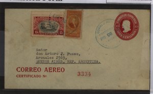 Costa Rica  1947 10c env. + $1.55 in stamps, registered air mail