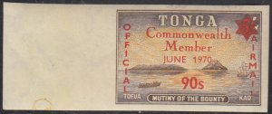 Tonga 1970 MH Sc #CO32 90s on 5sh Mutiny of the Bounty Official Airmail Commo...