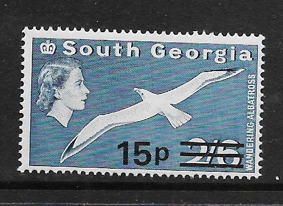 SOUTH GEORGIA, 28, MNH, SURCHD, SEAGULL