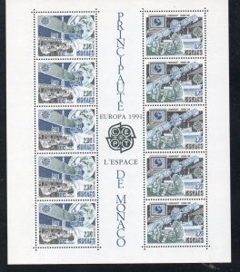 Monaco Sc 1761a 1991  Europa stamp sheet mint NH