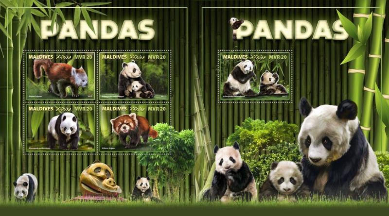 Z08 MLD171004ab Maldives 2017 Pandas MNH ** Postfrisch