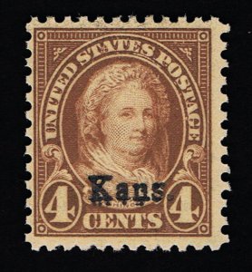 GENUINE SCOTT #662 F-VF MINT PRISTINE OG NH 1929 KANSAS OVERPRINT ISSUE #8937