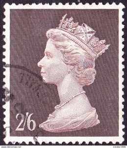 GREAT BRITAIN 1969 QEII 2/6s Brown SG787 Used
