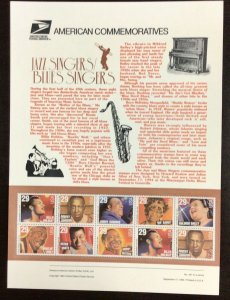 Commemorative Panel #447 Blues & Jazz Singers #2854-61  29 c  1994