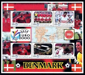 [78930] Grenada Carriacou 2000 European Cup Football Soccer Denmark Sheet MNH