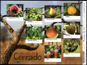 BRASIL BRAZIL 2016 FLORA FRUITS OF CERRADO AUTOADHESIVE MINISHEET YV 3583-91 MNH