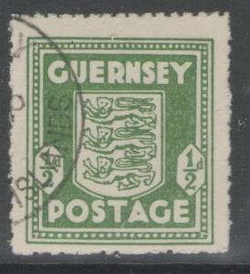 GUERNSEY SG1e 1943 ½d OLIVE-GREEN FINE USED