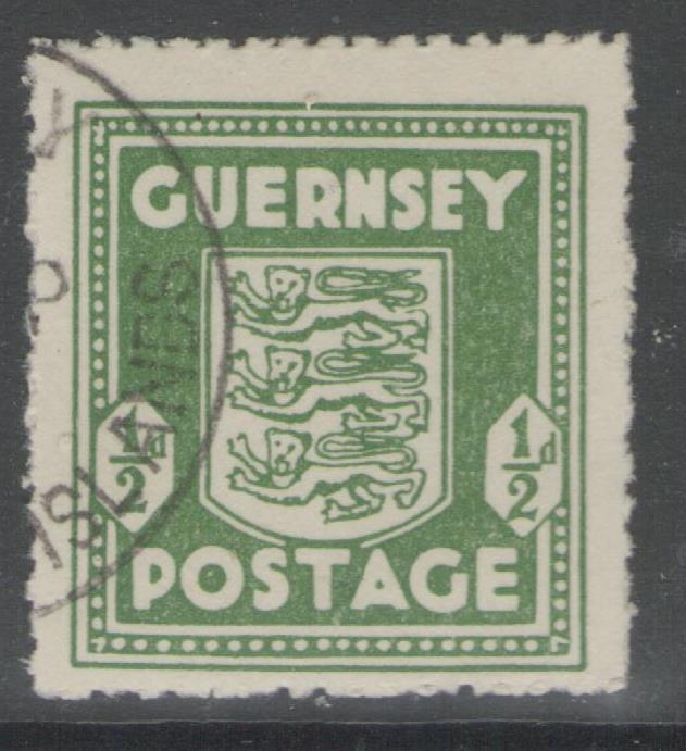 GUERNSEY SG1e 1943 ½d OLIVE-GREEN FINE USED