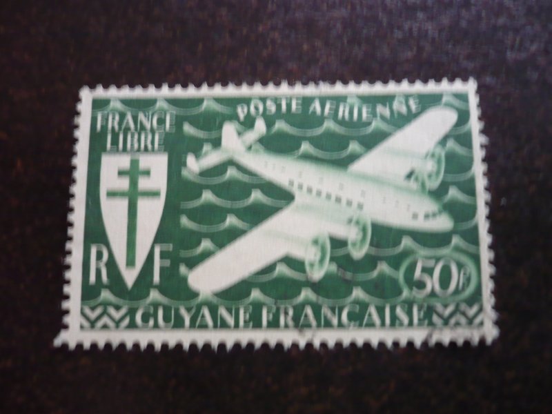 Stamps - French Guiana - Scott# C9 - Used Part Set of 1 Stamp
