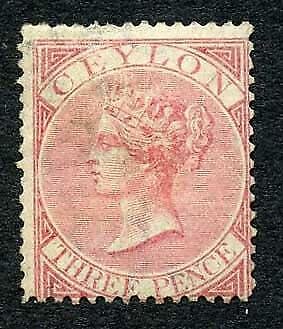 Ceylon SG62 3d Carmine-rose Mint (a bit grubby) Cat 90 Pounds