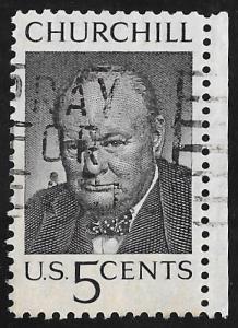 1264 5 cents SUPER LOGO Winston Churchill Memorial Stamp used EGRADED VF 80