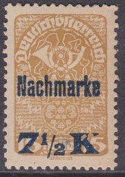 Austria sc#J102 1921 7-1/2k surcharge MLH