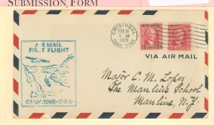 Canal Zone 106/C3 Feb 10, 1929 Chrystobel, CZ to Miami, FL first flight cover (Feb 15th Miami backstamp). Charles Lindbergh was